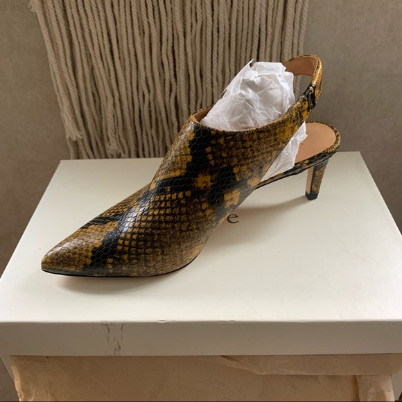 Joie Rines Pointed Toe snake print leather heels - Picture 2 of 5